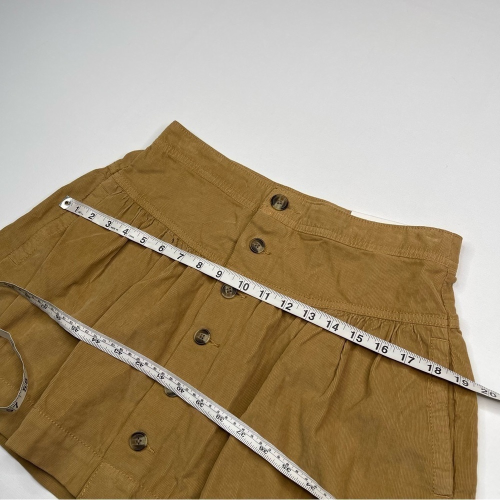 American Eagle Corduroy Skirt Mini Schoolgirl Preppy Academia Y2K Fall Tan New - Picture 11 of 14